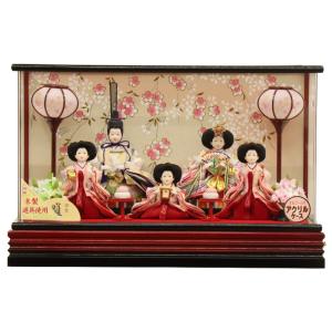 アウトレット品 雛人形 十五人揃い ケース飾り 江戸木目込み雛 紅白梅