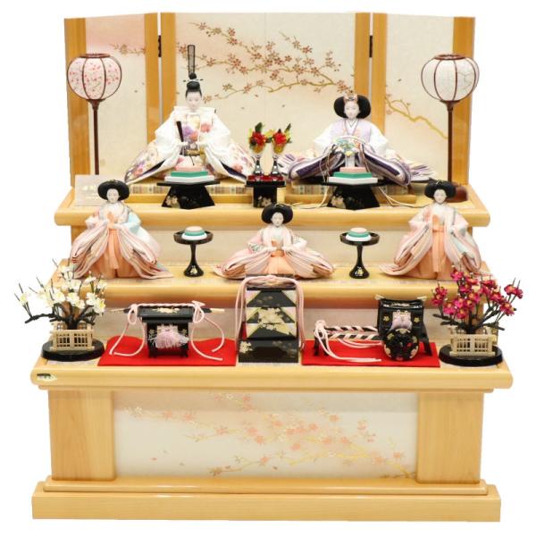 雛人形 段飾り 金雪輪に桜 田村芙紗彦 京十番親王 芥子官女 雪輪桜刺繍 京洛和紙桜屏風 2025-...