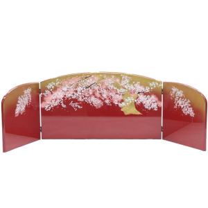 アウトレット品 雛人形屏風単品 10号三月屏風 まどか醍醐桜赤ゴールドボカシ