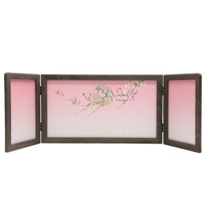 アウトレット品 雛人形屏風単品 三月三曲屏風 12号焼桐屏風花の宴