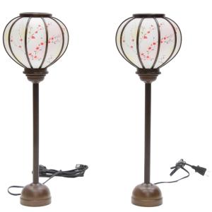 アウトレット品 雛人形 道具単品 21cm 雪洞 六角燭台 金紙縦入 2個