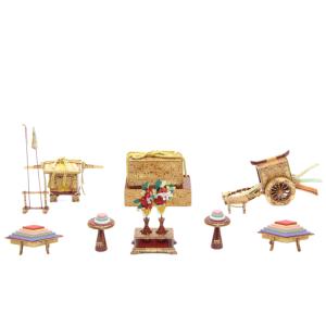 アウトレット品 雛人形 道具単品 雛道具2点セット 40号 溜塗り 花箔