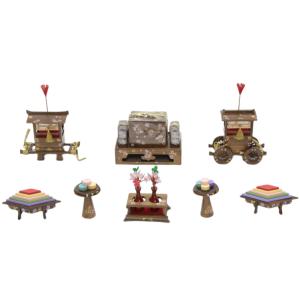 アウトレット品 雛人形 道具単品 雛道具2点セット 40号 溜塗り 花箔