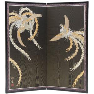 アウトレット品 五月人形五月屏風 屏風のみ 18号 彫金龍虎 武将 花梨塗