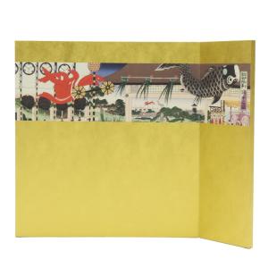 屏風 三つ折り 136mm×242mm （毛氈付き） 金屏風 びょうぶ 衝立 雛人形
