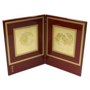 アウトレット品 屏風台 台屏風セット 黒檀塗畳台 屏風付 23a-ya-0697