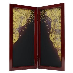 アウトレット品 屏風 屏風のみ 13号 二曲一双屏風 赤塗 二引金 23a-ya