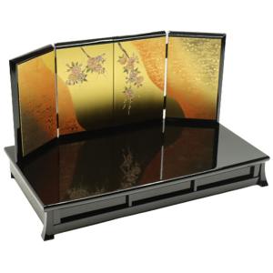 アウトレット品 五月人形 台屏風セット 35号*50/25号4曲*50 山水松 本