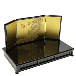 アウトレット品 屏風台 台屏風セット 30号 H-18 金屏風 親王台付 23a