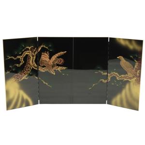 アウトレット品 五月人形 台屏風セット 35号*50/25号4曲*50 山水松 本