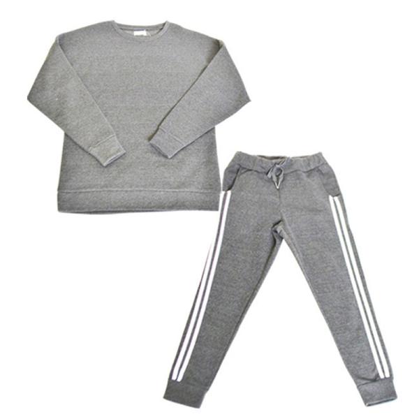 ファッション レディース セットアップパンツ T100％ 裏起毛 M〜Lサイズ/GRAY（グレイ） ...