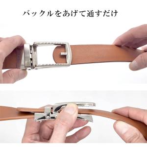 ベルト メンズ 本革 穴なし 微調整 ビジネス...の詳細画像3