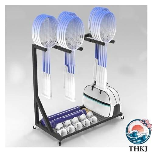 ラケット収納ラック 大型バドミントンラケットホルダー ラケット ホールダー テニスラケットスタンド ...