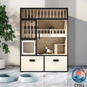 大型 猫ケージ 猫の別荘 キャットケージ 猫 ケージ 猫のアパート 木製 猫ハウス キャットハウス ペットハウス 飼育ケージ 高級猫キャビネット 猫の陳列棚木製フ