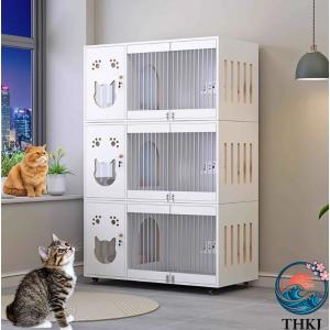 キャットケージ 猫用ケージ 脱走防止 ねこゲージ 大きめ室内用 子猫用にも最適 ステップ 横扉 多頭飼い 組み立て簡単 ねこ移動便利 シン