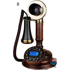 アンティーク電話 ソリッド木製ベース 金メッキ...の詳細画像5