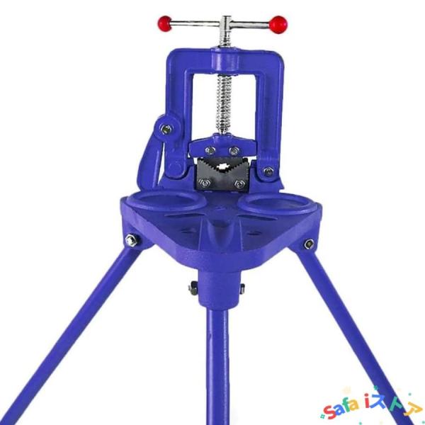 三脚スタンド付きヘビーデューティパイプテーブルバイス 鍛造ヨークバイス鋳鉄パイプバイス 0.6 4イ...