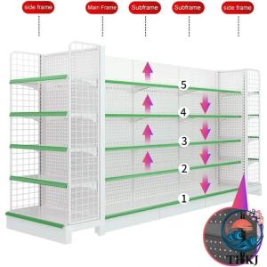 大型スーパーマーケット陳列棚 金属製頑丈収納棚...の詳細画像5