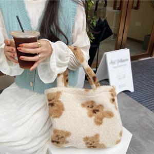 ボア トートバッグ 手提げバッグ ベア クマ ...の詳細画像3