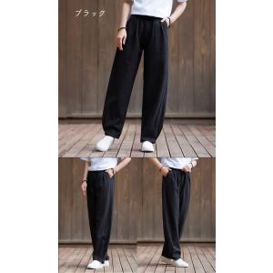 麻パンツ レディース ワイドパンツ リネン 綿...の詳細画像1