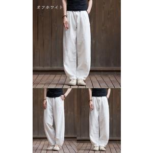 麻パンツ レディース ワイドパンツ リネン 綿...の詳細画像2