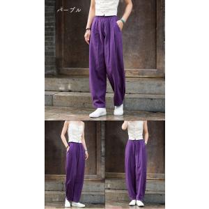 麻パンツ レディース ワイドパンツ リネン 綿...の詳細画像3