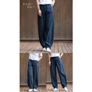 麻パンツ レディース ワイドパンツ リネン 綿...の詳細画像4