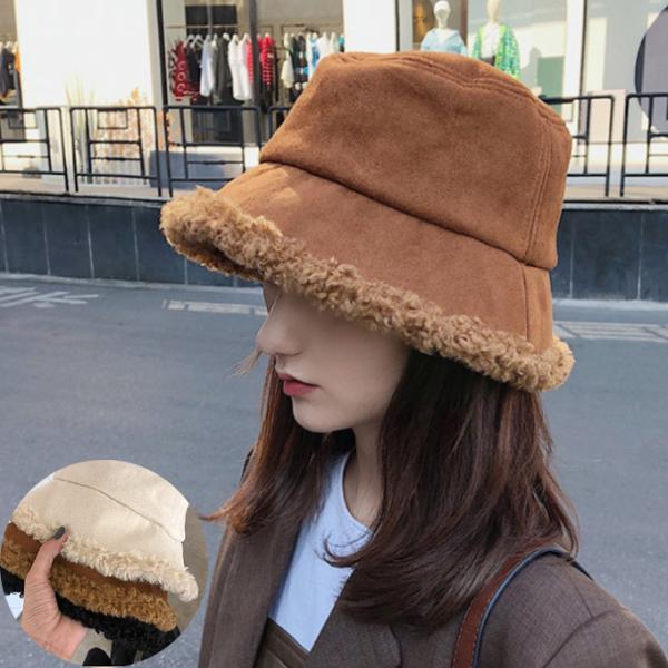 帽子 レディース 冬 バケットハット あったか帽子 ボアハット裏 ボア スエード ふわふわ バケット...