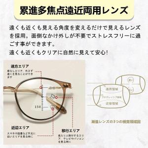 老眼鏡 累進多焦点レンズ 遠近両用 紫外線ブル...の詳細画像1