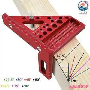 三角スケール アルミ スコヤ 直角定規 分度器...の詳細画像1