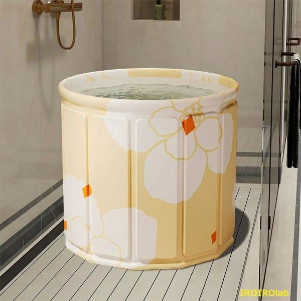 折り畳み式浴槽 ポータブルバスタブ 浴室 バスタブ 円形 お風呂桶 70 65cm 80 65cm簡...