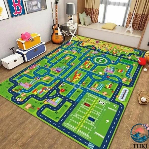 ベビーマット ベビープレイマット ラグ 道路 ロードマップ 地図マップ 都市交通トラック 知育玩具 ...