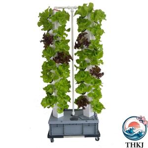 水耕栽培タワー 水耕栽培 屋外 屋内 垂直ガーデン THKJ ポンプと可動水タンク付きスマートガーデンキット ガーデニング愛好家への野菜植物ギフト 使いやすい