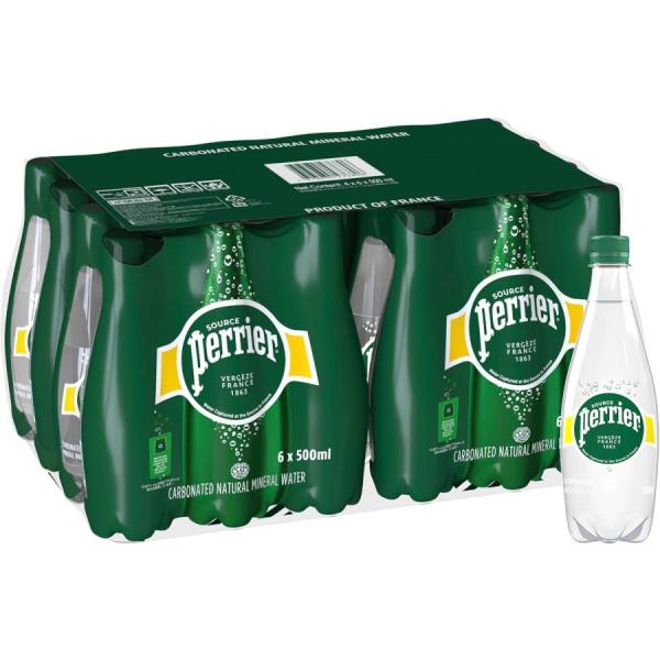 Perrier(ペリエ) プレーン 炭酸水 シュリンクパック PET [直輸入品] 500ml ×2...