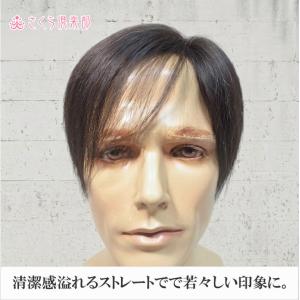 人毛100% 男性用 部分ウィッグ top-d...の詳細画像2