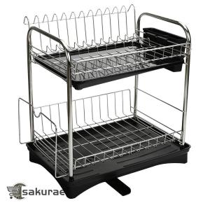 食器 水切りかご 2段式水切りラック バスケット...の商品画像