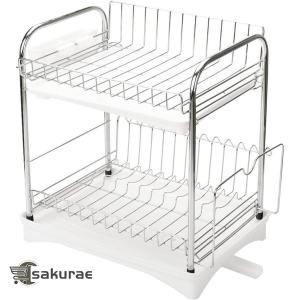 食器 水切りかご 2段式水切りラック バスケッ...の詳細画像2