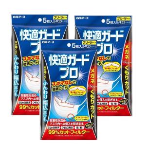 2個セット】白元アース 快適ガードプロ 立体タイプ ふつうサイズ 5枚入