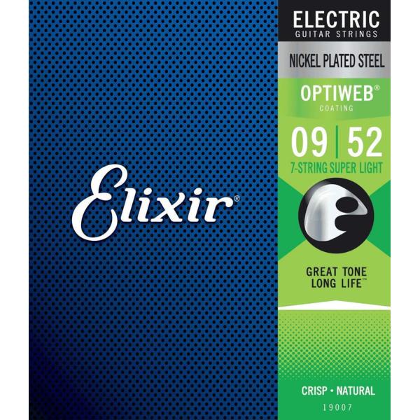 Elixir エリクサー エレキギター弦 オプティウェブ 7弦 Super Light［009-.0...