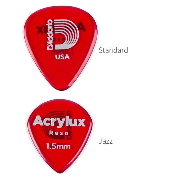 D'Addario アクリル製ピック 1.5mm〔3枚セット〕Acrylux Reso Pick〔p...