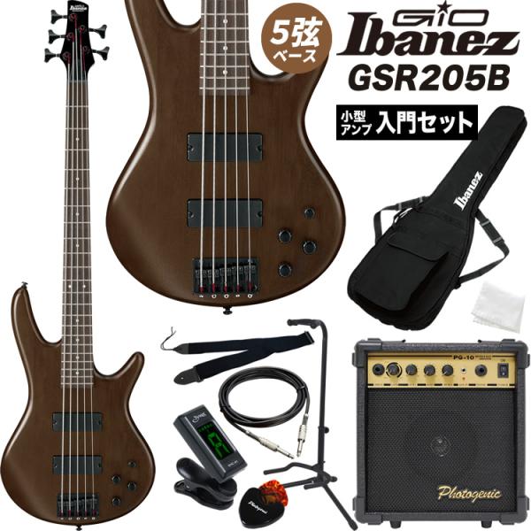 GIO Ibanez ジオアイバニーズ 5弦エレキベース GSR205B 小型アンプ［PG-10］入...