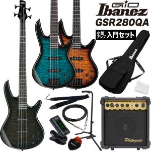 GIO Ibanez ジオアイバニーズ エレキベース GSR280QA 小型アンプ(PG-10) 入門セット［長期欠品中］〈大型荷物〉｜sakuragakki