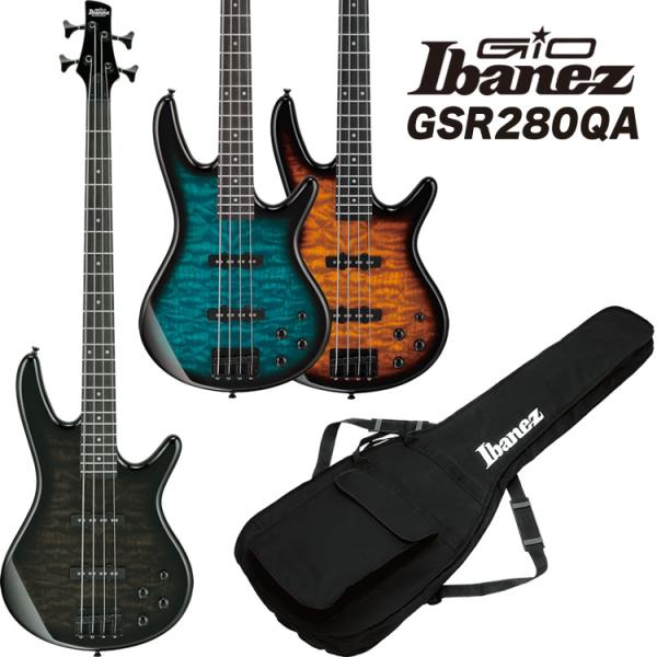 GIO Ibanez ジオアイバニーズ エレキベース GSR280QA［ソフトケース付属］［長期欠品...