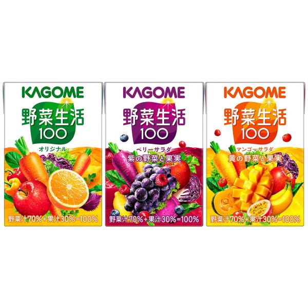 カゴメ 野菜生活100 3種アソートセット 100ml×12本