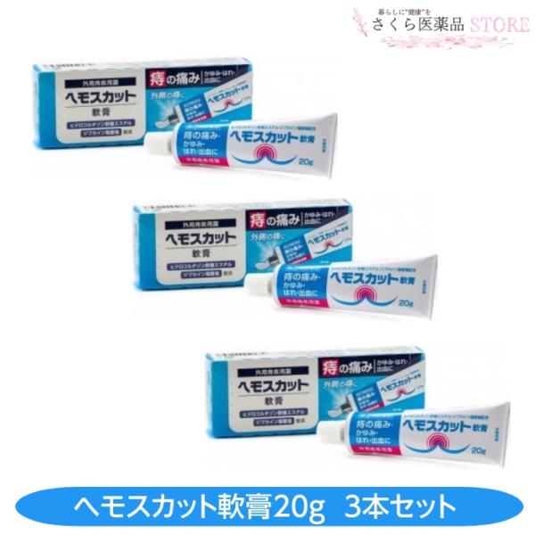 【指定第2類医薬品】ヘモスカット 軟膏 20g 3個セット 外側の痔  痔の痛み かゆみ 雪の元本店