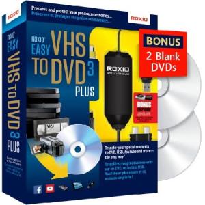 Roxio Easy VHS to DVD 3 Plus | VHS, Hi8, V8 Video to DVD or Digital Converter | 　 Exclusive 2 Bonus DVDs [Windows]