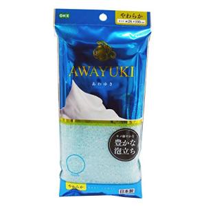 オーエ ボディタオル ブルー 約幅28×長さ100cm あわゆき