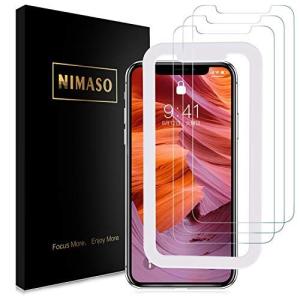 【3枚セット】Nimaso iPhoneXS Max 6.5 インチ 用 強化ガラス液晶保護フィルム【ガイド枠付き】 【日本製素材旭硝子製】（アイフォン xs max用）