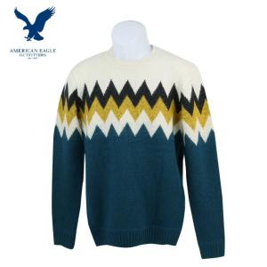 50%OFF アメリカンイーグル　AMERICAN EAGLE XS size セーター Sweater  ナチュラル＆ブルー 正規品｜sakuramoon