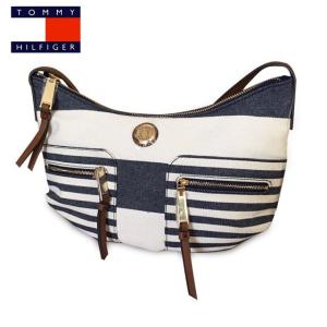 50%OFF TOMMY HILFIGER/  SHOULDER  BAG ショルダーバッグ ホワイト/ブルー/正規店購入/｜sakuramoon